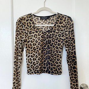 SOLD. Sheer Cheetah Print Top